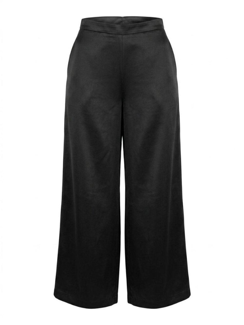 NWOT Athleta Calm Cool Pant Sz XL Black Satin Wide Leg Cupro Pull-On Lounge